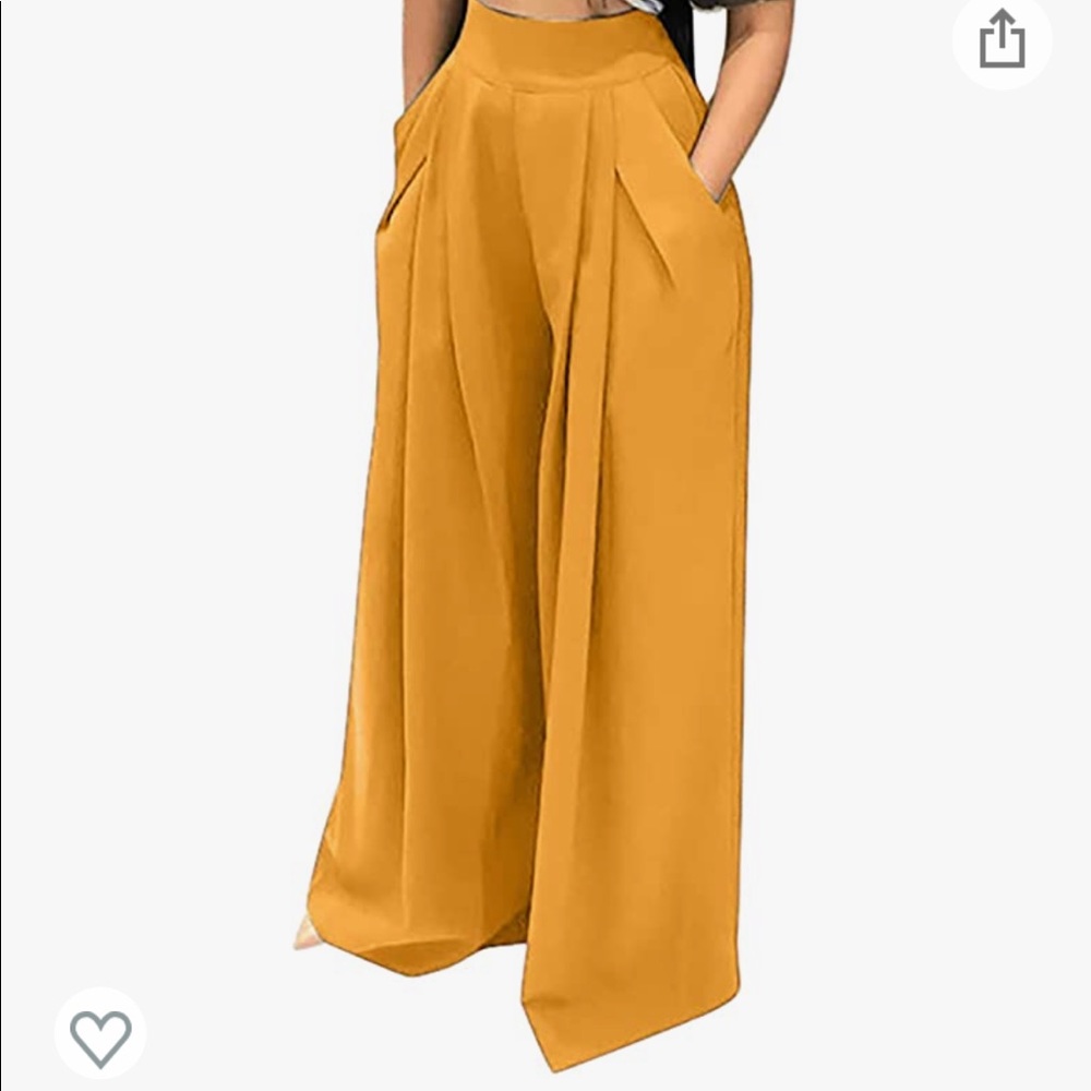 Shinfy wide leg palazzo pant size XXL-yellow from Amazon